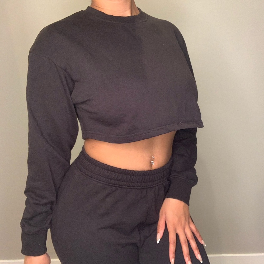 Two Piece Cropped Sweatsuit